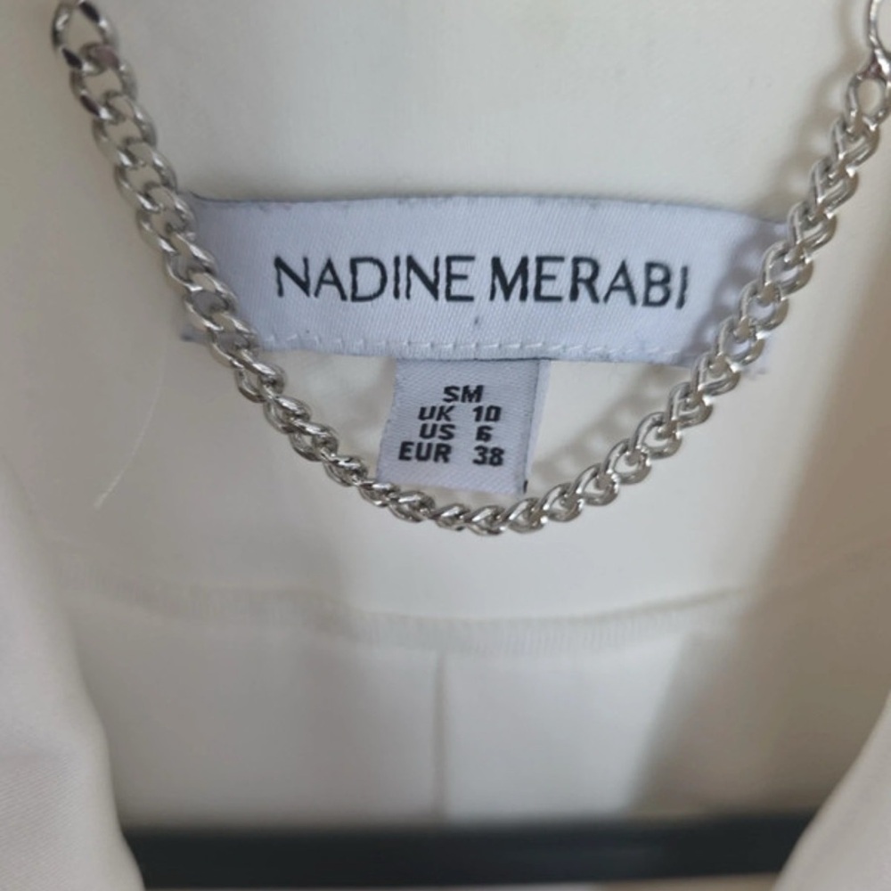 NADINE MERABI Charlotte White Embellished Blazer - Picture 8 of 13